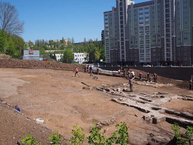 Раскопки в исторической части города Липецка на&nbsp;улице Нижней Логовой в 2015 году